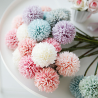 ดอกเบญจมาศดอกไม้ประดิษฐ์ตกแต่งบ้านงานแต่งงานถ่ายภาพมือช่อดอกไม้จำลองดอกแดนดิไลออน