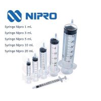 กระบอกฉีดยา Nipro Disposable Syringe 1ml 3ml 5ml 10ml 20ml 50ml ไซริงค์นิโปร ไซริงค์พลาสติก [ขนาด 1 ชิ้น]