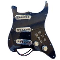 KR-Custom Loaded ST Pickguard Burns London Vintage Mini Tri-Sonic Chrome Pickups 6 Single Cut Switch 1 Set Guitar Wiring Harness