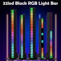 32led Black RGB Light Bar Voice Control Synchronous Led Music Rhythm Light Type-C USB Charge Gaming Car Desktop Ambient Lights Ceiling Lights