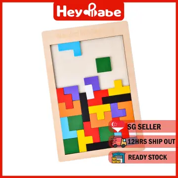 2023 Children's Toy Wooden 3D three-dimensional Tetris Puzzle