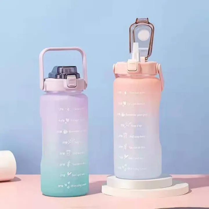 2 Liters / 2L jumbo Water Bottles pastel Sports tumbler Transparent ...