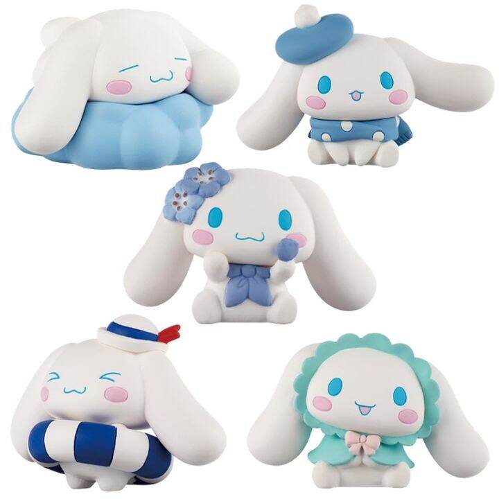 5Pcs/Set Cute Cinnamoroll Dog Action Figure Dolls Toys Anime Sanrios