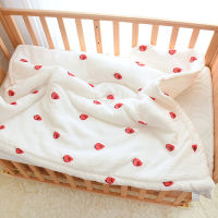 Winter Thick Super Soft Muslin Cotton Strawberry Baby Blanket Baby Quilt Newborn Comforter Infant Baby Receiving Blanket Duvet
