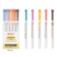 5 Colorsbox Double Headed Highlighter Pen Fluorescent Markers Mild liner Highlighters Pens Art Marker Japanese Stationery