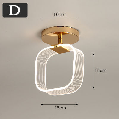 SWFebruary Led Ceiling Lamp For Corridor Aisle Cloakroom Black Gold Modern Chandelier In The Hallway Balcony Home Decor Light