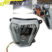 ∈ Naked Bike Enduro LED Headlight Replacement Assembly Angel Eyes LED Daytime Running Light HI/LO Beam For KTM DUKE 690 690R 12-19