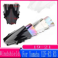 Motorcycle Windshield For Yamaha YZF R25 R3 YZFR3 2019 2020 2021 2022 Double Bubble WindScreen Accessories Fairing Deflector