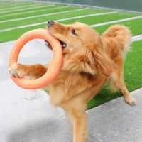 1pc Orange Dog Toys Pet Flying Disk Training Ring Puller EVA Interactive Training Ring Puller Resistant for Dogs