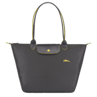 100%  Authentic Longchamp women bags Le Pliage Club 70th anniversary embroidered horse Nylon waterproof Shoulder Bags Tote Bag large long handle size Grey color L1899619300