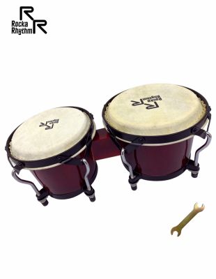 RockaRhythm Bongo กลองบองโก้ ขนาด 6"+7" สีแดง รุ่น JDB105D + แถมฟรีประแจขันสลักยึด