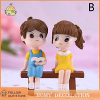 Shao 1ชุดคนรักหวานเก้าอี้ DIY Miniature Figurine ตุ๊กตาตกแต่งภูมิทัศน์ขนาดเล็ก