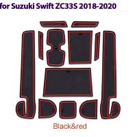 ตัวเสื่อกรูฟประตูภายในสำหรับรถซูซูกิ Swift ZC33S 2018 2019 2020กันลื่นสำหรับแต่งรถแผ่นรองช่องใส่ของรถยนต์