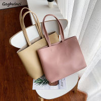 PU Leather Tote Bag Women Top-Handle Bags Solid Casual Students Large Capacity OL Versatile Shopping Brief All-match Street New