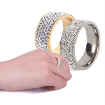 เครื่องประดับของขวัญแหวนเหล็กBlingไทเทเนียมอุปกรณ์เสริมLoverหมั้นคู่แหวนแต่งงานแหวน