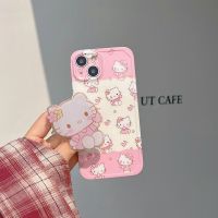 เคสโทรศัพท์มือถือลายการ์ตูน Hello Kitty พร้อมขาตั้งเคสโทรศัพท์มือถือสำหรับ iPhone 14 Pro Max Plus เคสด้านหลังแบบนิ่มกันกระแทกสำหรับ iPhone 13 Pro Max 13 Hello.Kitty เคสสำหรับ Apple โทรศัพท์12 11 KT เคสห่อหุ้มแมว