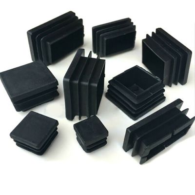 Black Square Rectangle Plastic Blanking End Cap Chair Table Feet Cap Tube Pipe Insert Plug Decorative Dust Cover Various Sizes Pipe Fittings Accessori