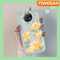 YIWESAN เคสสำหรับ Xiaomi Redmi โน๊ต9T เคสลายการ์ตูนดอกทิวลิปเคสมือถือโปร่งใสกันกระแทกนิ่มสร้างสรรค์สัตว์ประหลาดน้อยน่ารักปลอกซิลิโคนใสป้องกันเลนส์กล้องถ่ายรูป