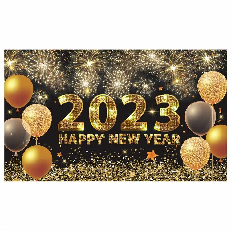 Happy New Year Banner Happy New Year Banner Backdrop New Years Banner for  New Years Eve Party Supplies 2023 Black Gold Happy New Year Backdrop  first-rate | Lazada PH