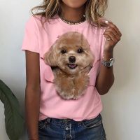 Cute Puppy 3D Printed Womens T-shirt Funny Animal Pattern Harajuku Round Neck Short Sleeve Unisex Summer Casual Tops For Girls