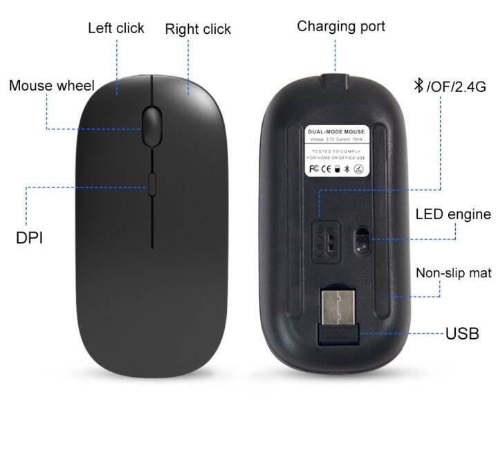 usb-เมาส์บลูทูธน้ำหนัก2-4ก-ขนาดเล็กชาร์จคอมพิวเตอร์ไร้สายได้พร้อมเมาส์แบบเงียบแบ็คไลท์-rgb-สำหรับแล็ปท็อปเดสก์ท็อปเมาส์เล่นเกม