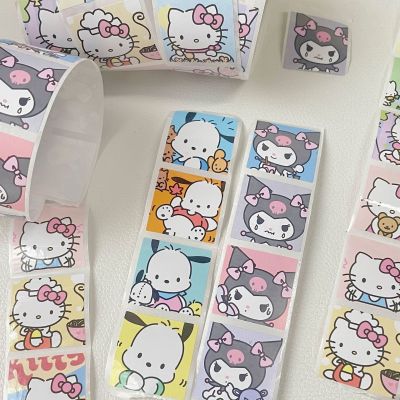 ✙ 200 stickers Sanouli film sealing stickers hand account decoration stickers roll cartoon Kuromi jade dog gift stickers toys