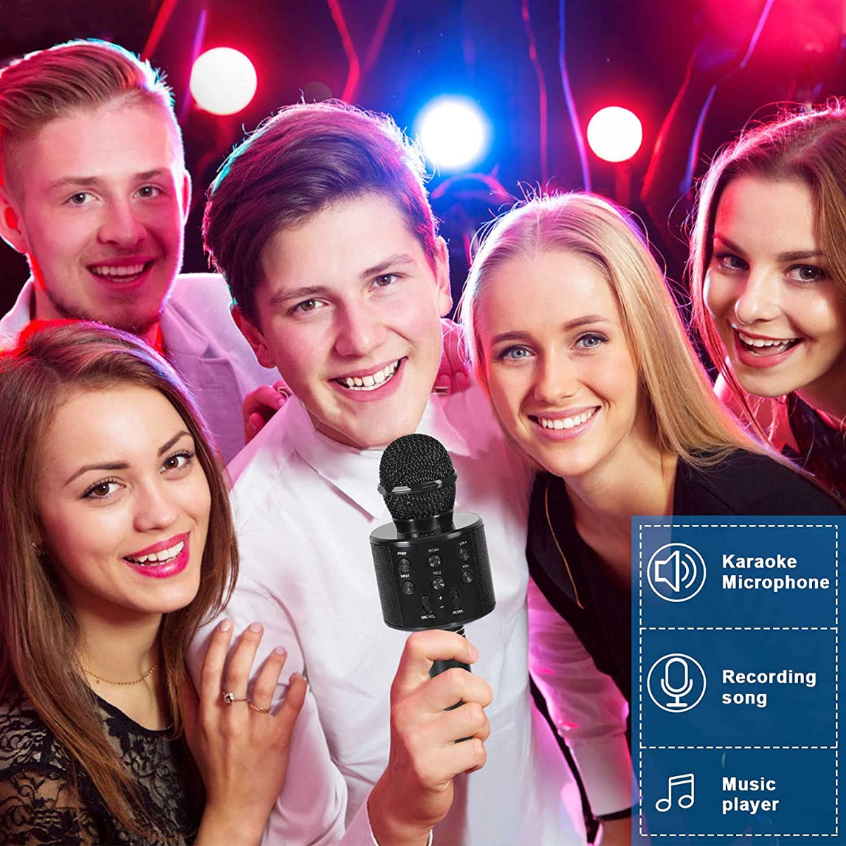 Wireless Karaoke Bluetooth Microphone Toys Xmas Gifts for Teens Kids Educational Toys for Kids Age 4 5 6 7 Gifts for Host or Parties Blue Dodosky Toys for Girls Boys Age 4 5 6 7 8 9 10 