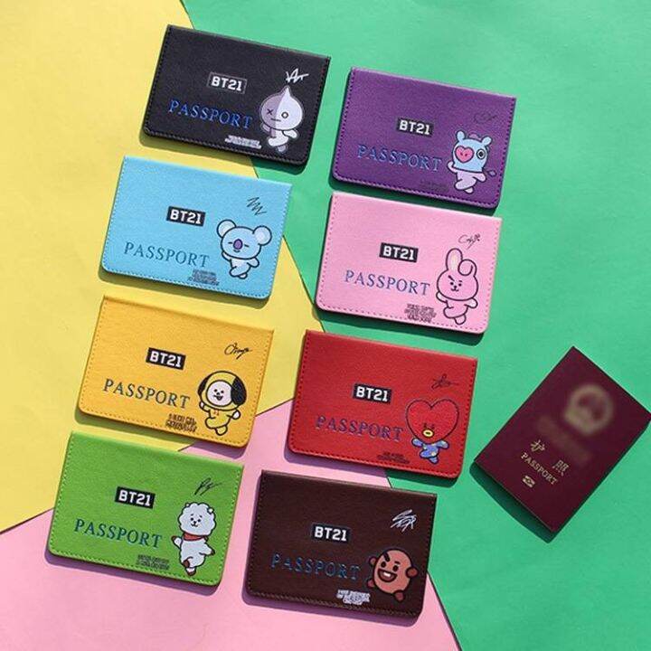 BTS BT21 Leather Passport Holder Passport case Lazada PH