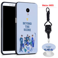 BTS เคสโทรศัพท์สำหรับ Meizu M6S ซิลิคอนนุ่มกรณีที่มีรูปแบบเดียวกันแหวนและเชือก