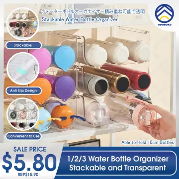 1pc Water Bottle Organizer for Cabinet, Stackable Plastic Water Bottle  Holder, Wine Racks, Drink Organizer Shelf, Holds 2 Bottles