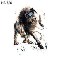 HB-226สติ๊กเกอร์ติดรอยสักปลอมชั่วคราวกันน้ำไหล่ลายสิงโตและมังกรเท่