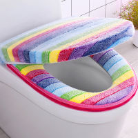 Plush Toilet Seat Mat with Lid Cover Warm Bathroom Mats 2PCS Close Stool Pad Cover Thicken Toilet Seat Cushion Set Home Decor