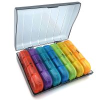 【CW】●  28 Weekly Pill Organizer 4 A Day with 7 Large Cases To Hold Oils Vitamins Pills