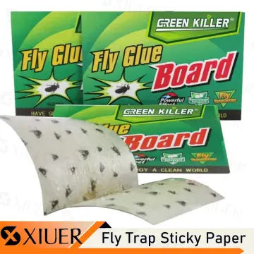 50PCS Sticky Fly Strips, Fly Paper Roll Hanging, Fly Tape Trap Ribbon, Gnat  Mosquito Catcher Killer Indoor&Outdoor Sticky Fly Strips 