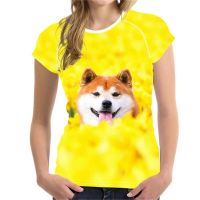 2023 NEWUnisex Shiba Inu สัตว์สัตว์เลี้ยง3d พิมพ์ Tee สุนัขน่ารักรูปแบบ Tshirt ผู้ชายผู้หญิงเสื้อยืด Street Casual บุคลิกภาพหลวม Oversize Top