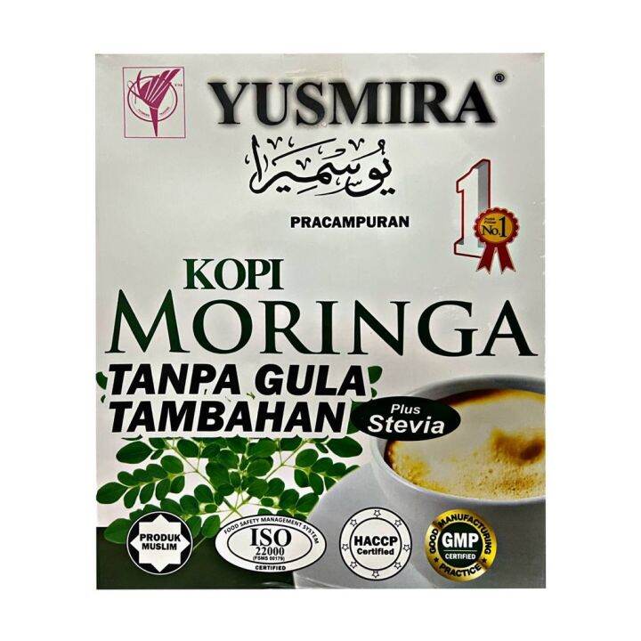 yusmira kopi moringa plus stevia tanpa gula tambahan | Lazada