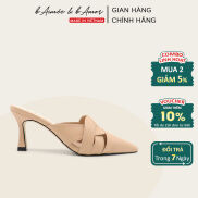Guốc nữ cao gót dáng sục mũi nhọn gót nhọn 7p quai đan bít mũi thời trang