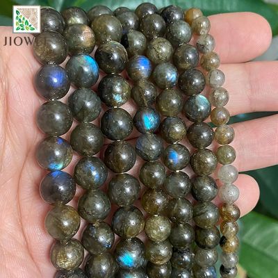 Smooth Natural Green Labradorite Round Loose Beads For Making Jewelry DIY Bracelet Ear Studs Accessories 15 Inch 4/6/8/10/12mm