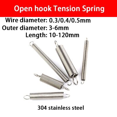 Extension Spring Cylindrical Helical Tension Springs Pullback Spring Draught Spring Wire Diameter 0.3/0.4/0.5mm Electrical Connectors