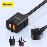 Baseus รางปลั๊กไฟขนาดเล็กสำหรับเดินทางขนาด1500วัตต์ปลั๊กต่อไฟ1ม. สายไฟต่อปลั๊กอะแดปเตอร์สำหรับยุโรปสหราชอาณาจักรที่มีพัดลมทีวีเครื่องชาร์จโน้ตบุ๊คโทรศัพท์มือถือ