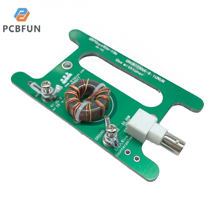 pcbfun-บอร์ดอินเตอร์เฟซแบบไม่สมดุลแบบพกพา10w-balun-9-1พร้อมอินเตอร์เฟซ-bnc-สำหรับการเชื่อมต่อเสาอากาศที่สมดุล