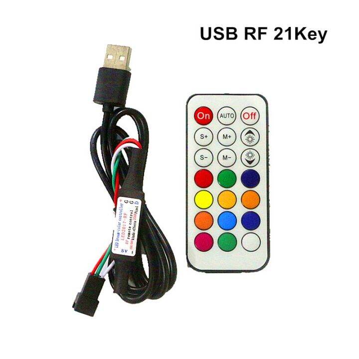 yingke-รีโมทคอนโทรล-dc5v-usb-แถบไฟ-led-พิกเซล-14key-ขนาดเล็ก3key-rf-17key-21key-สำหรับ-ws2812b-sk6812พิกเซลแถบสีเต็มรูปแบบ