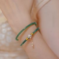 2PCS Natural Green Jade Bangle Bracelet Charm Jewellery Fashion Thin Accessories Hand-Carved Lucky Amulet Gifts