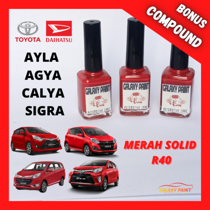 Cat Mobil Oles Red R40 Merah Solid Penghilang Goresan Baret Lecet Body ...