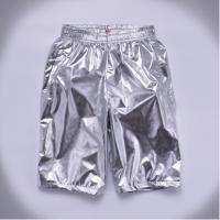 Plus size 8XL Summer Men Loose Silver Shorts male Casual Shiny jogger sweatpants Men Motorcycle Metallic Short Pants A9051