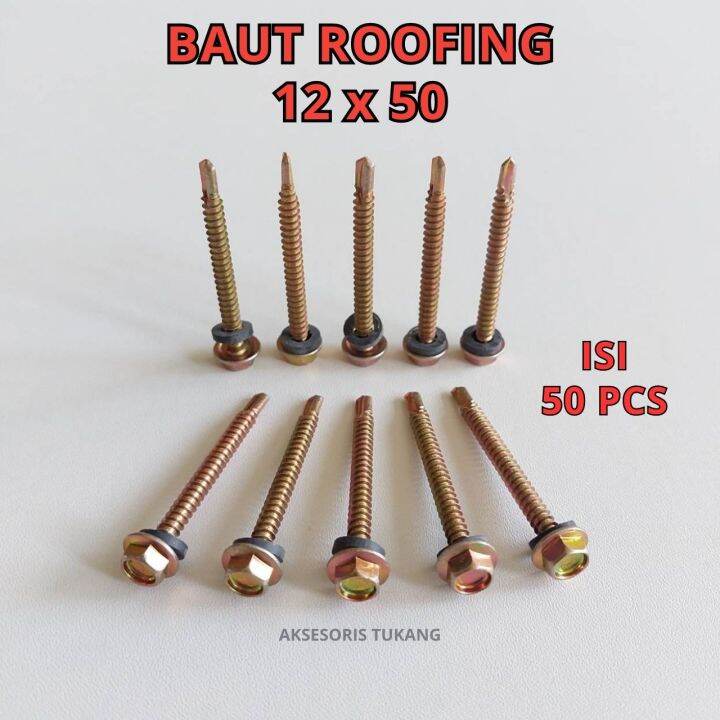 Baut Rangka Baja Ringan X Isi Pcs Skrup Sekrup Roofing X Mm Lazada Indonesia