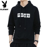 PLAYBOY เสื้อสวมหัวมีฮู้ดแขนยาว,เสื้อสเวตเตอร์ลำลองวัยรุ่นใส่ได้หลายโอกาสเสื้อยืดแขนยาวมีฮู้ด