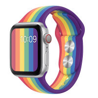 【COOL】 Mongo MALL VAORLO Pride Edition สำหรับนาฬิกา5 Band 44มม. 40มม. Iwatch Band 42มม. 38มม. สร้อยข้อมือซิลิโคน Correa นาฬิกา5 4 3 2 40 44 Rainbow