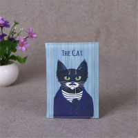Holder Card Cover Leather Case Passport Wallet Business Animal Travel Cat