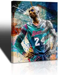 EXPOTE Kobe Bryant Poster Canvas Wall Art Print Mamba Mentality  Inspirational Basketball Player Sports Home Decor Motivational Artwork For